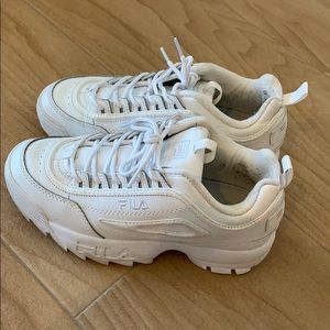 White FILA disruptor sneaker